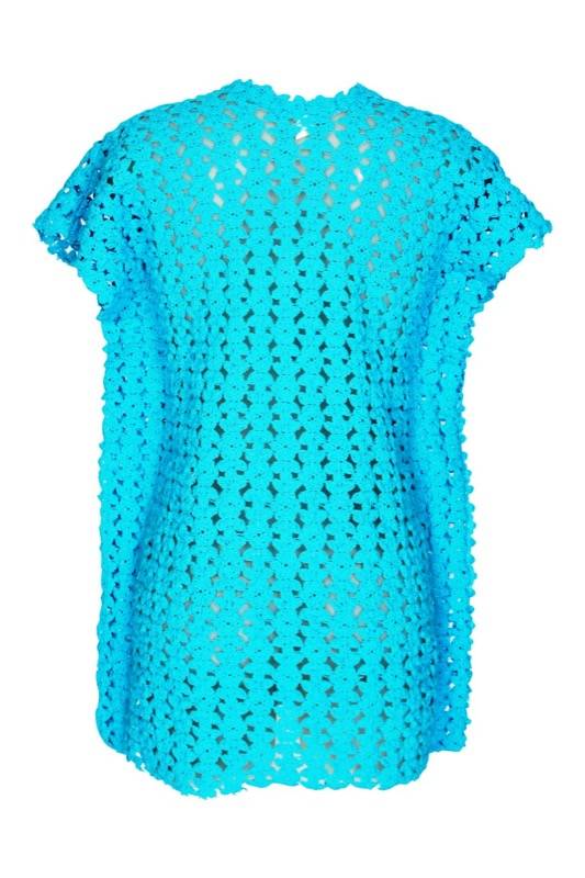 SALE Poncho Aus Gehäkelter Baumwollspitze