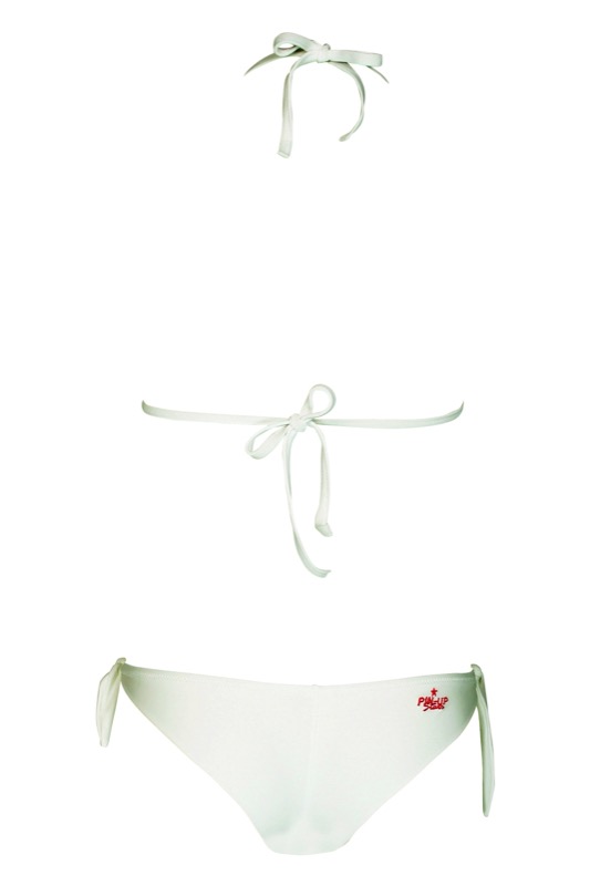 SALE Push Up Bikini In Weiß Mit Perlenstickerei