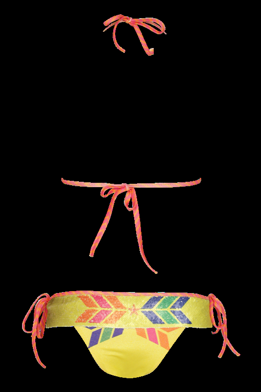 SALE Push-Up Bikini Navajo Mit Pailletten In Gelb