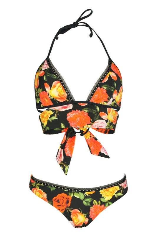 SALE Rose Padded Triangel Bikini mit Blumenprint
