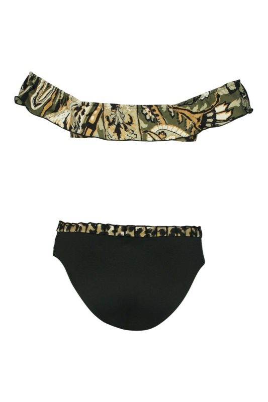 SALE Schulterfreier Padded Bikini Im Mustermix