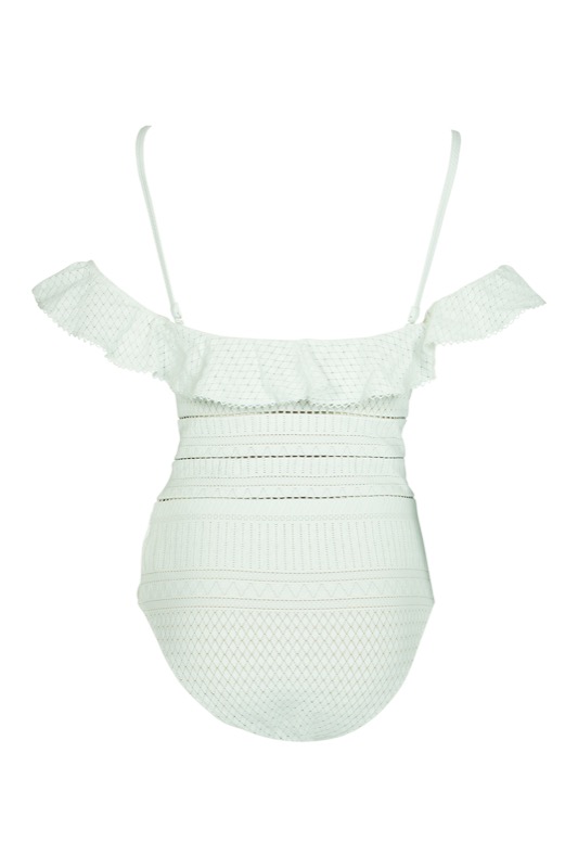 SALE Schulterfreier Push Up Badeanzug Aus Spitze