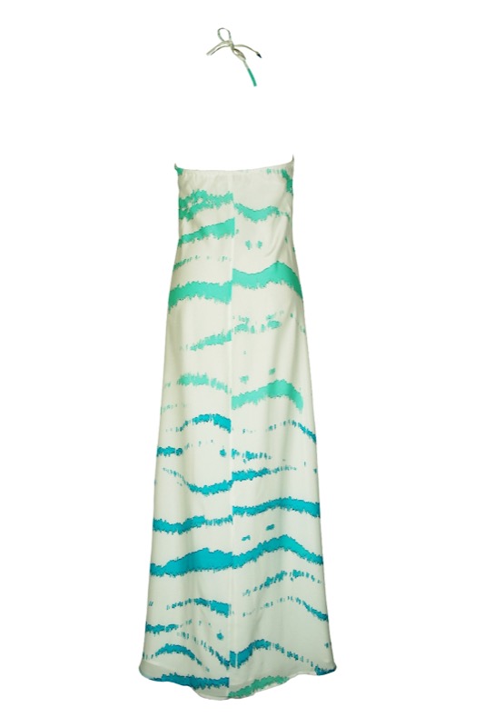 SALE Seiden Crepe Maxi Dress Gefuettert