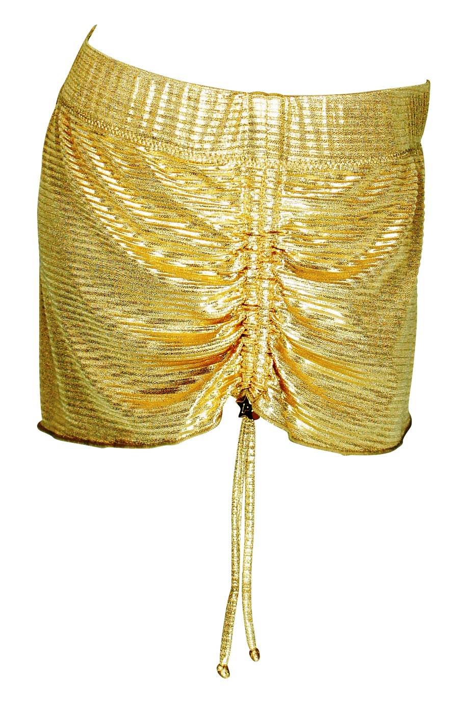 SALE Short Im Metallic-Look In Gold