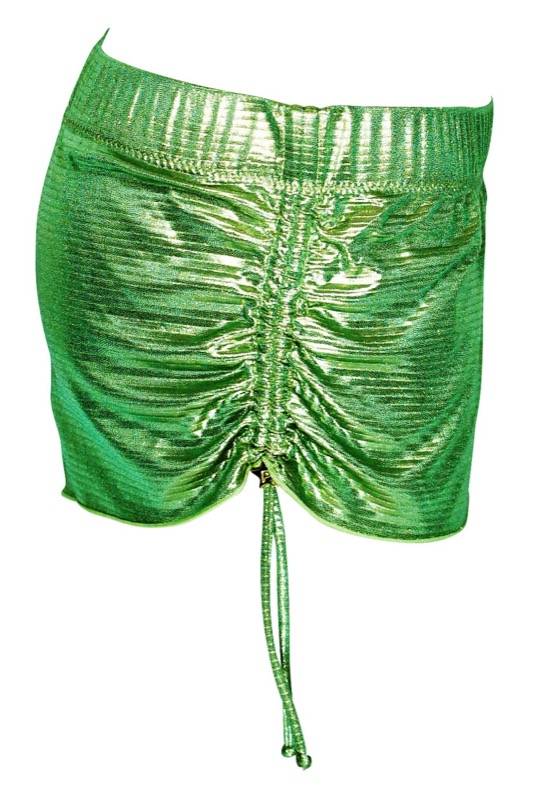 SALE Short Im Metallic-Look In Grün