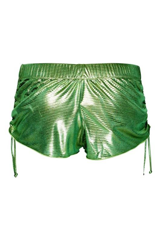 SALE Short Im Metallic-Look In Grün
