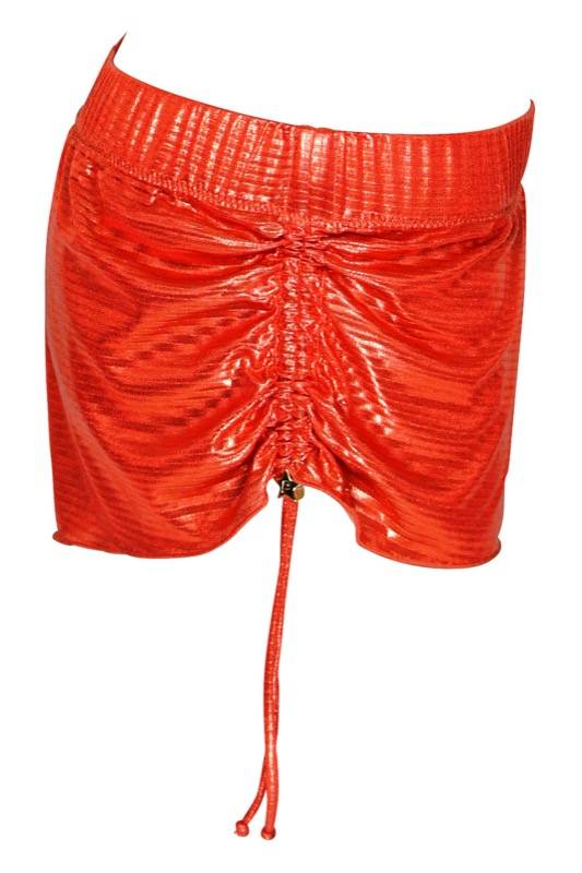 SALE Short Im Metallic-Look In Orange