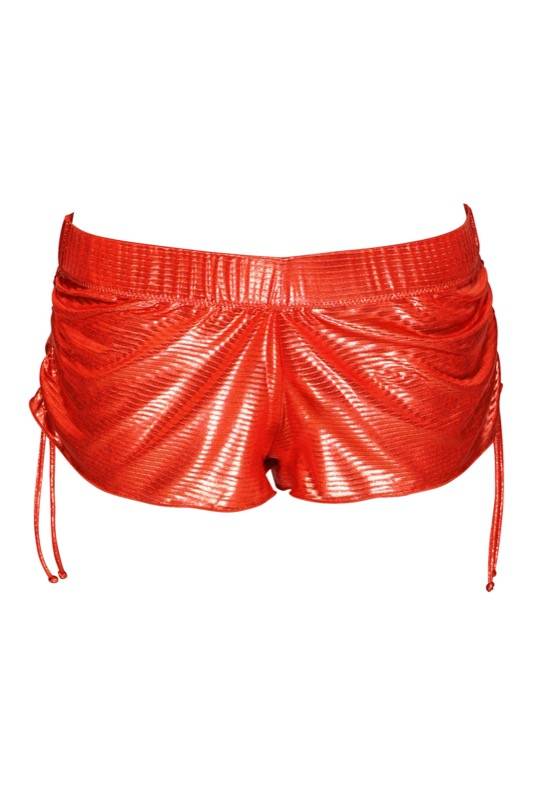 SALE Short im Metallic-Look in orange