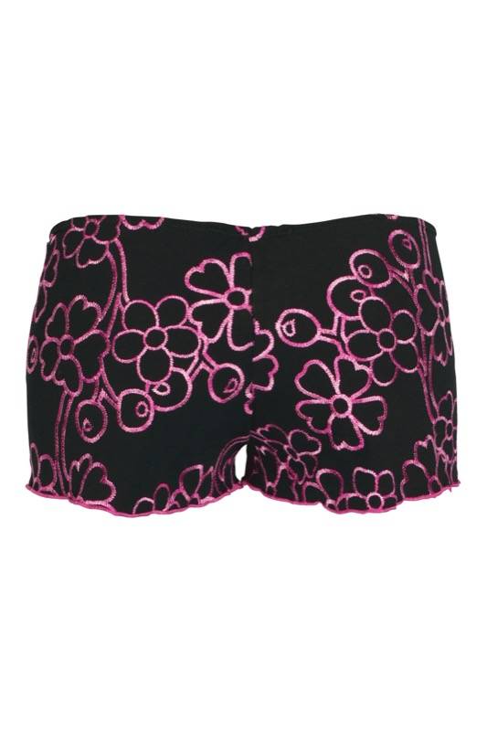 SALE Short Mit Blütenstickerei In Schwarz
