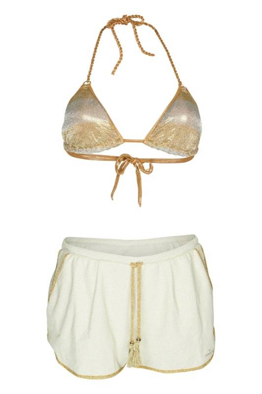 SALE Short Mit Lurex In Gold