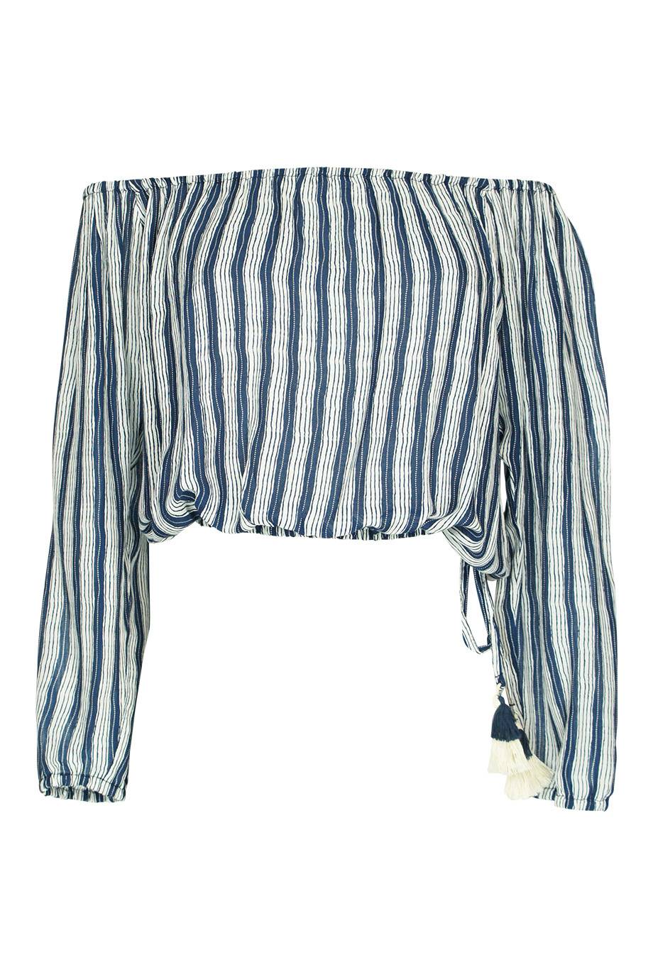 SALE Skye Crop Top mit Streifen in Blau