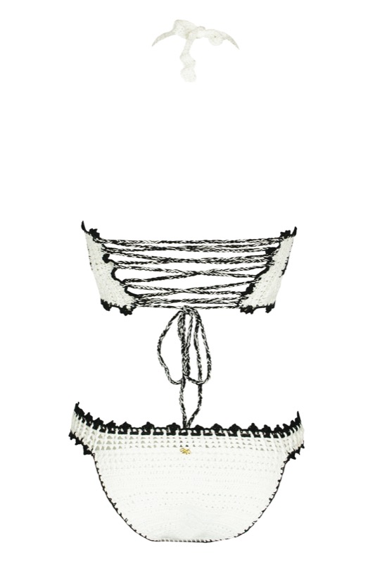 SALE Stardust Gehäkelter Bikini In Weiß- Schwarz