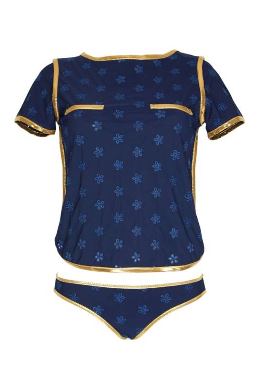 SALE Surfrider Beach Top mit Bikini Slip Blau