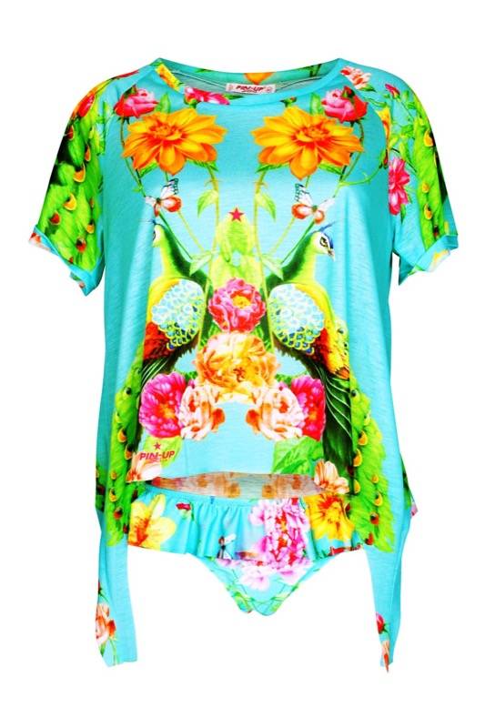 SALE Top Mit Blumenprint In Türkis