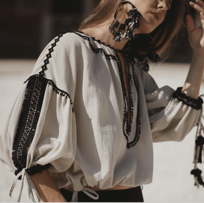 SALE Top Mit Häkeldetails