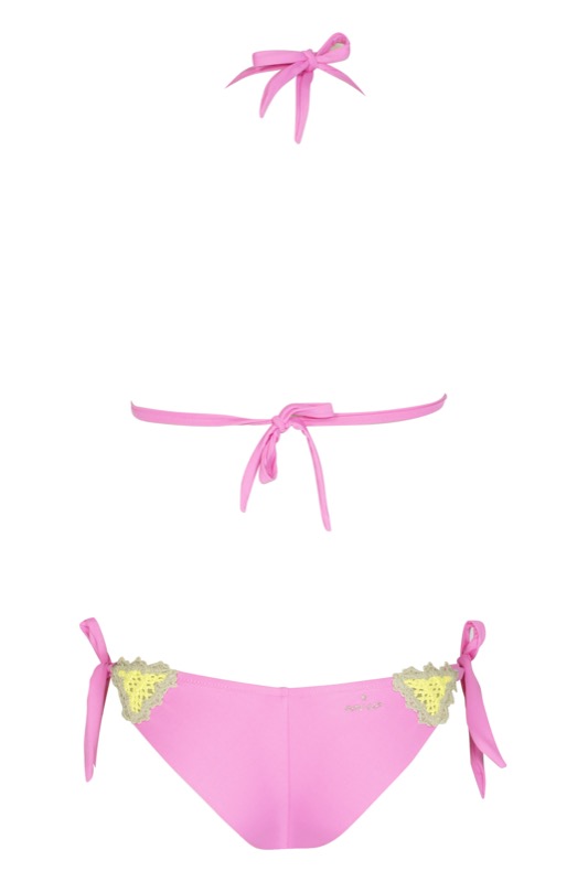 SALE Triangel Bikini Mit Häkeldetails In Pink
