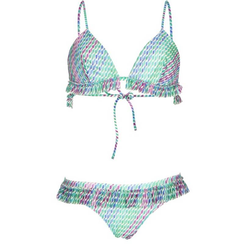 SALE Triangel Bikini Mit Rüschen In Grün