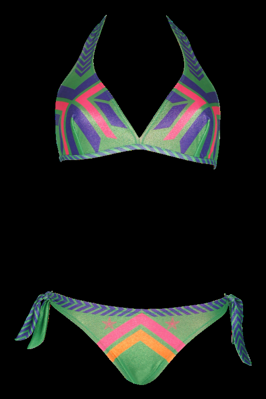 SALE Triangle Bikini Navajo In Grün C/D Cup