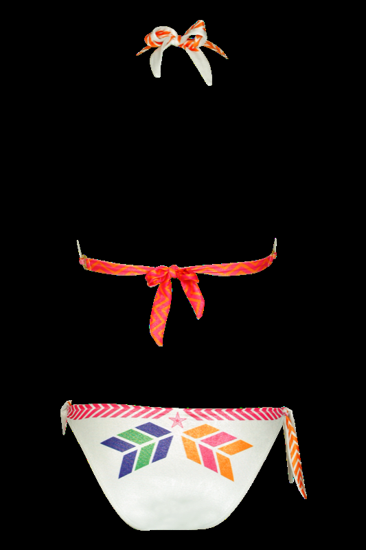 SALE Triangle Bikini Navajo In Weiß C/D Cup