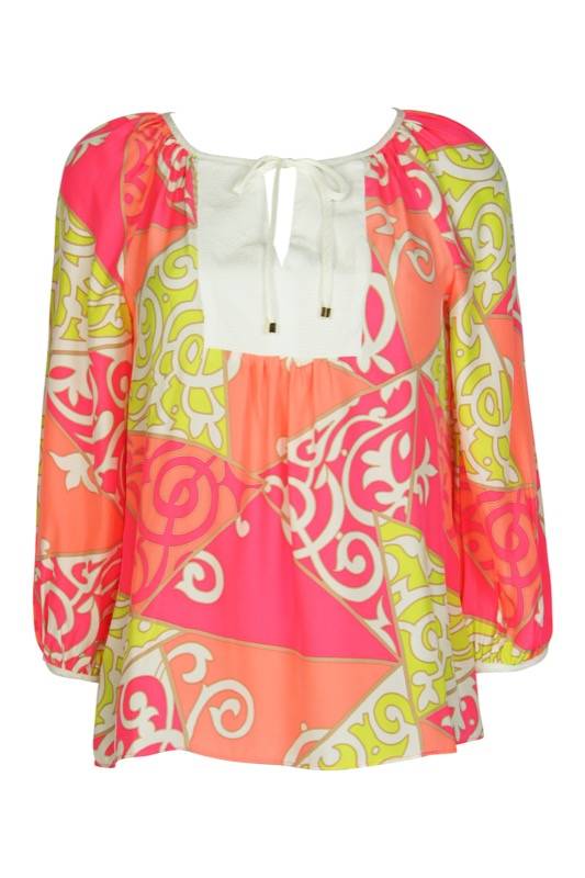 SALE Tunika aus Seide in Musterprint