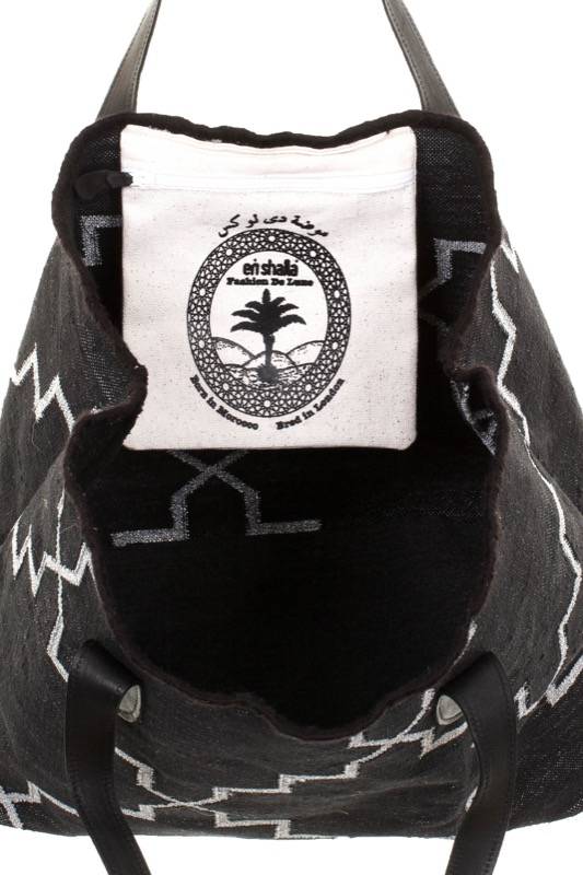 SALE Schwarz Silberne Strandtasche Aus Hartem Stoff