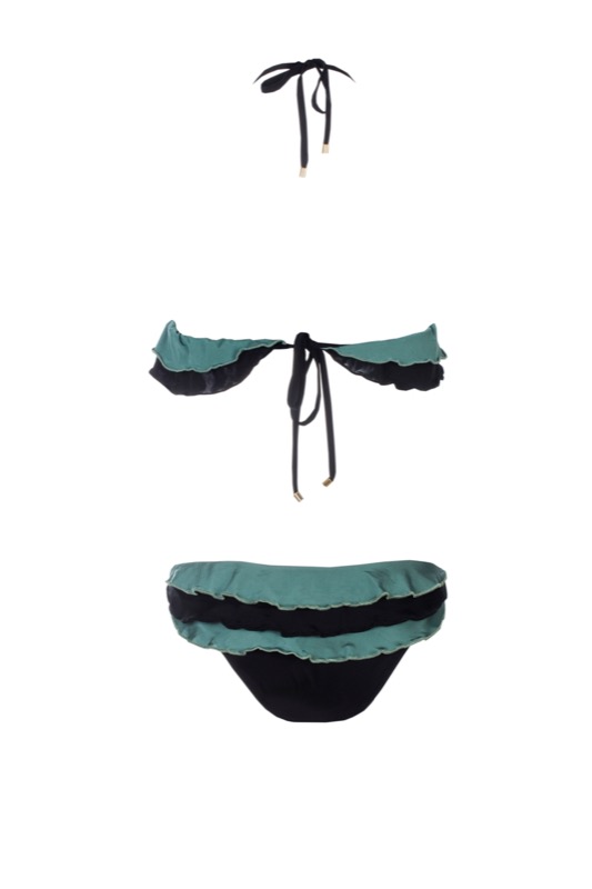 SALE Secret Garden Triangel Bikini Mit Rüschen In Grün