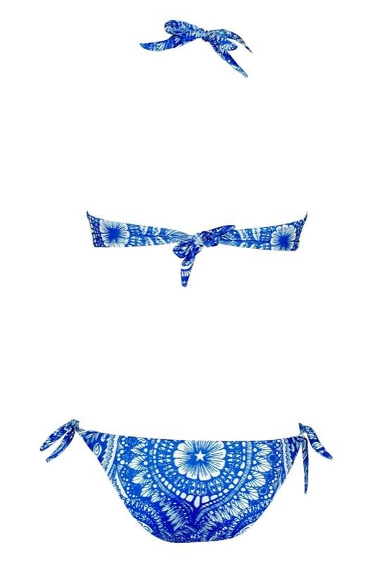 SALE Triangle Bikini Mit Nietendetails In Blau C/D Cup