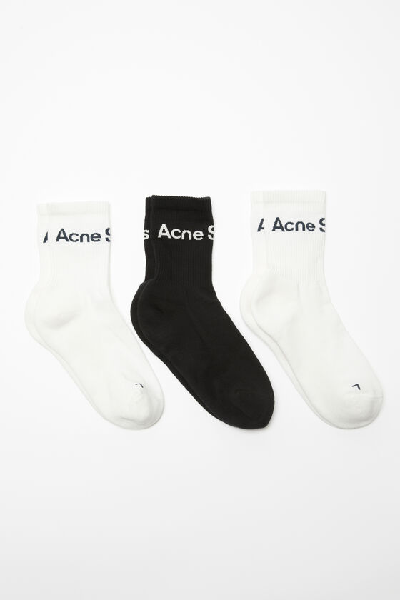 Acne Studios Baumwollsocken mit Logo - 3er-Pack