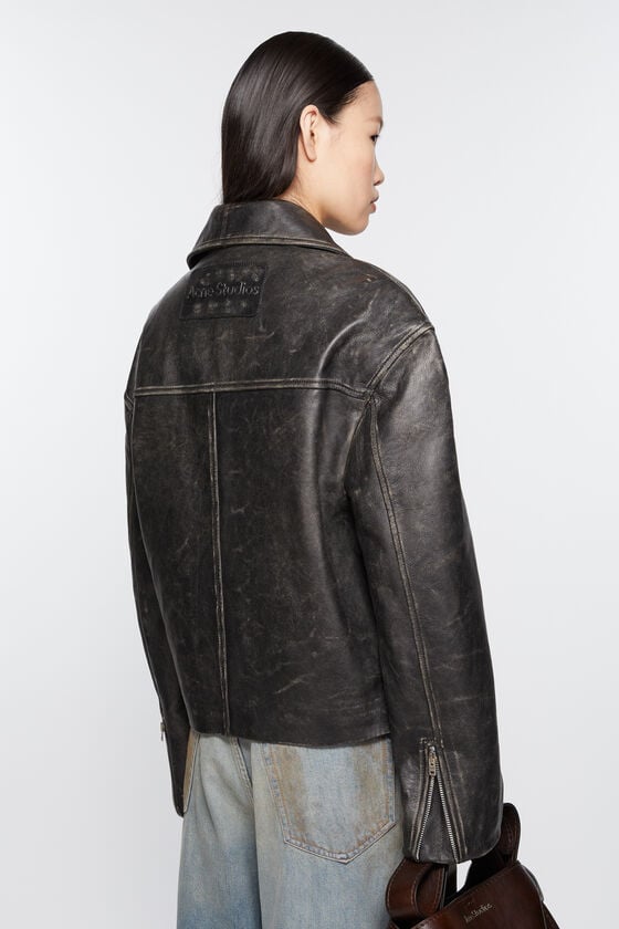 Acne Studios Bikerjacke Aus Geschliffenem Leder