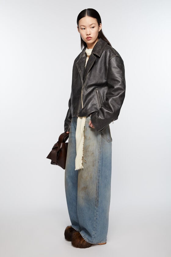 Acne Studios Bikerjacke Aus Geschliffenem Leder