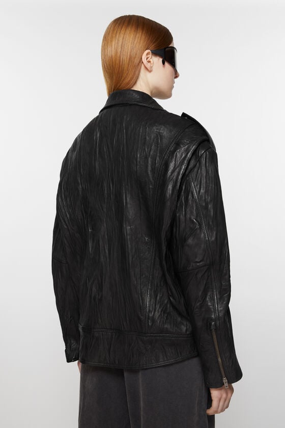 Acne Studios Bikerjacke Aus Zerknittertem Leder