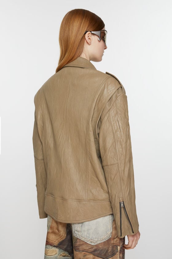 Acne Studios Bikerjacke Aus Zerknittertem Leder