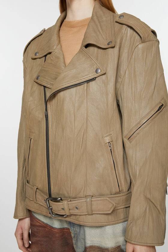 Acne Studios Bikerjacke Aus Zerknittertem Leder