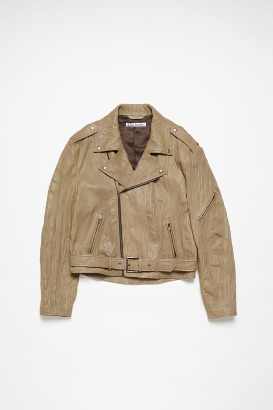 Acne Studios Bikerjacke Aus Zerknittertem Leder