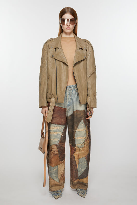 Acne Studios Bikerjacke aus zerknittertem Leder