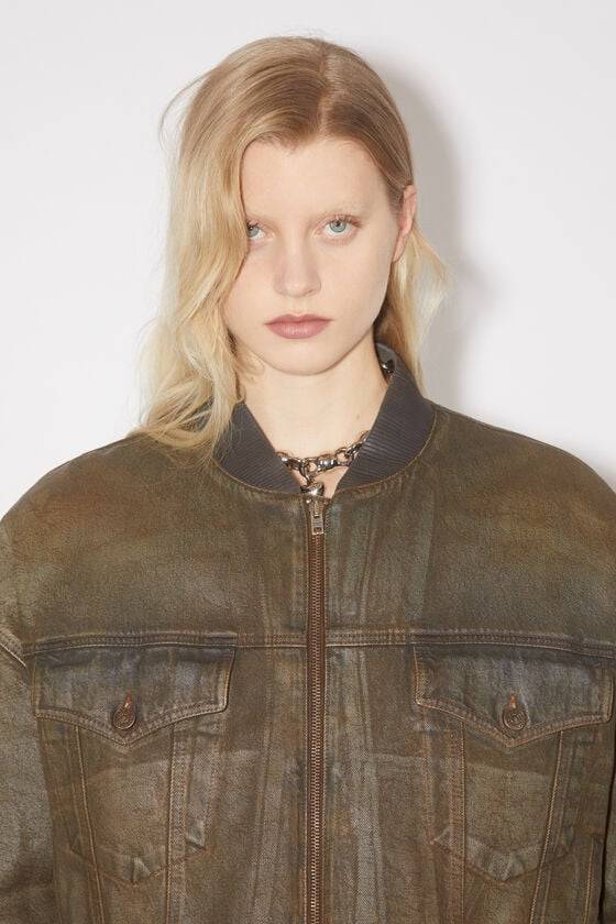 Acne Studios Bomberjacke Aus Gefärbtem Denim