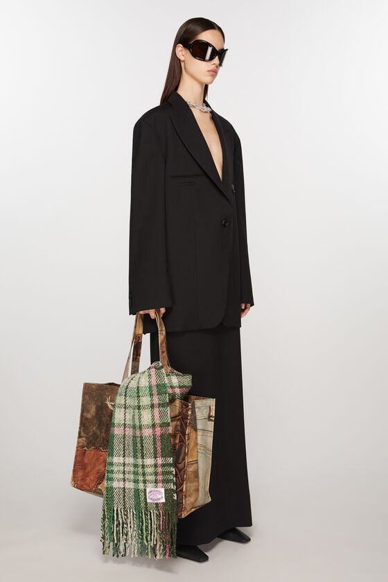 Acne Studios Fransen-Schal Mit Karomuster