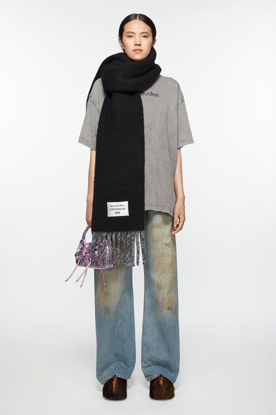 Acne Studios Fransen-Schal Mit Logo