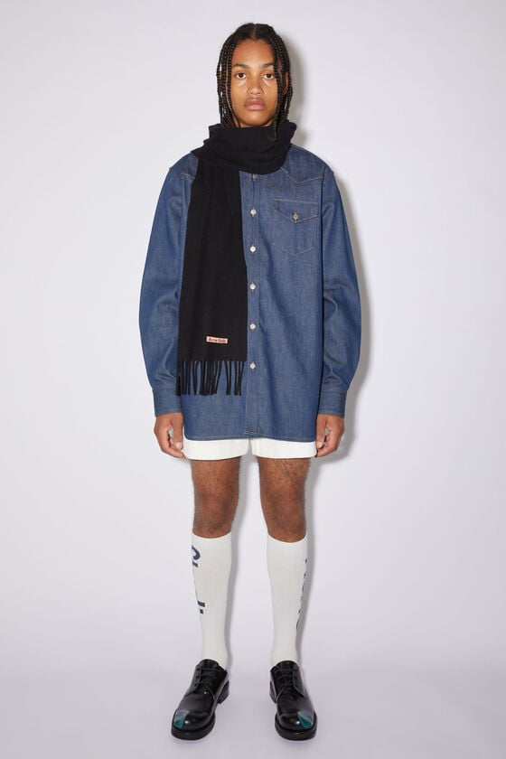 Acne Studios Fringe Wool Scarf - Skinny
