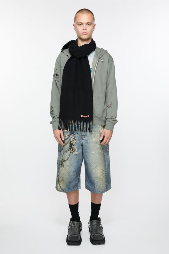 Acne Studios Fringe Wool Scarf - Skinny