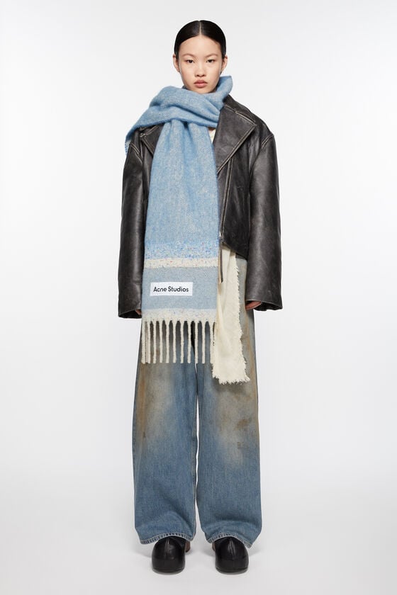 Acne Studios Fringed Scarf Logo