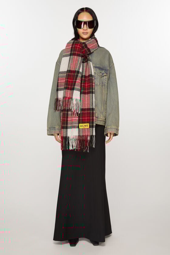 Acne Studios Karierter Fransen-Schal