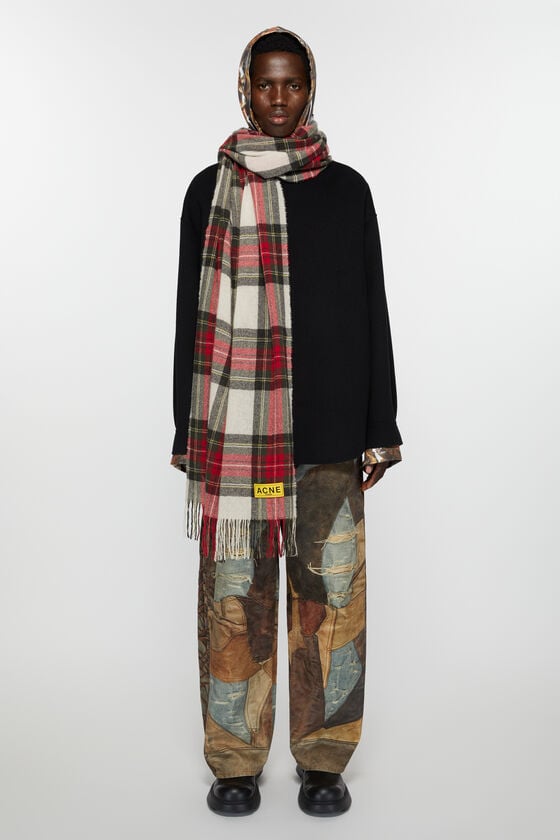 Acne Studios Karierter Fransen-Schal