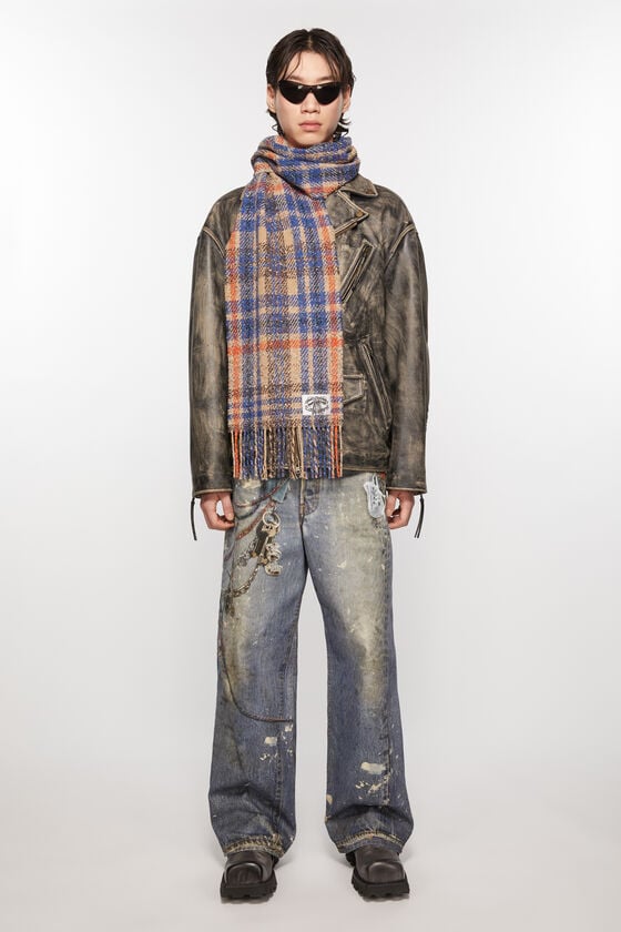 Acne Studios Karierter Fransenschal