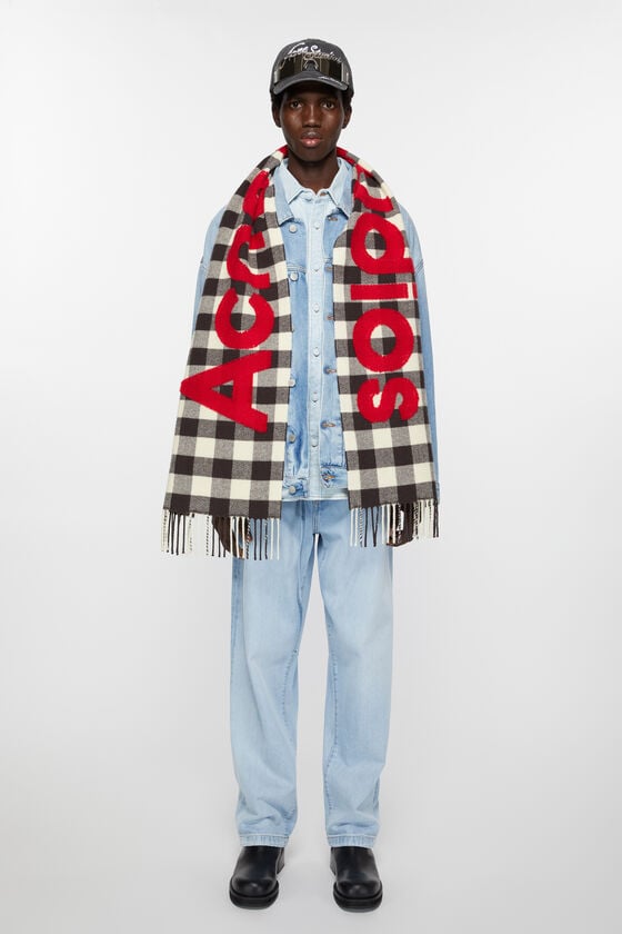 Acne Studios Karierter Logo-Schal