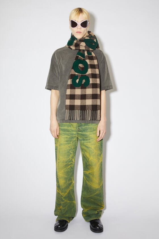 Acne Studios Karierter Logo-Schal