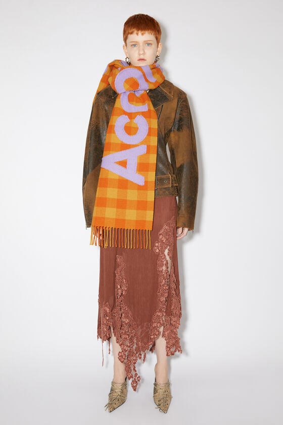 Acne Studios Karierter Logo-Schal
