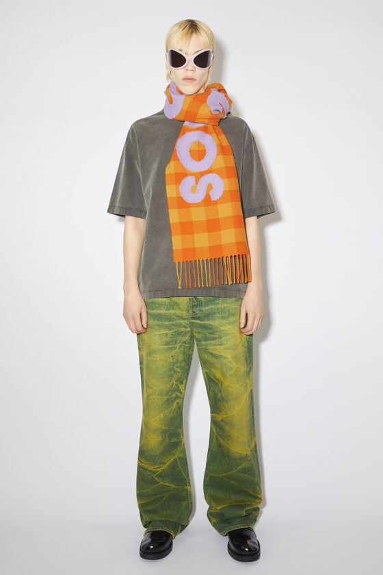 Acne Studios Karierter Logo-Schal