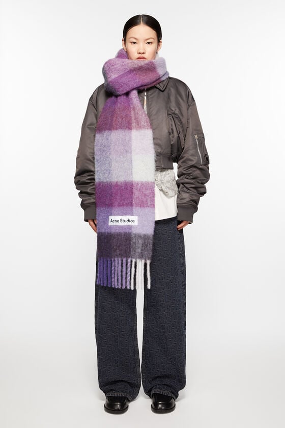 Acne Studios Karierter Schal Aus Mohair