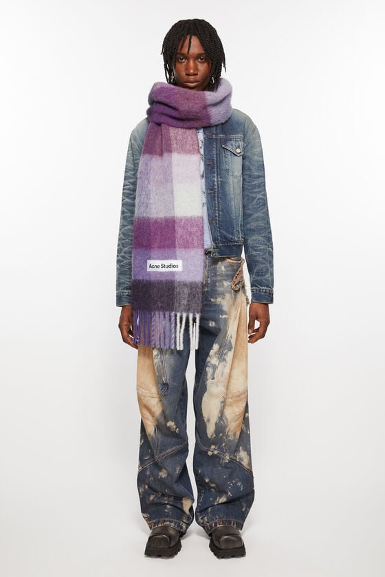 Acne Studios Karierter Schal Aus Mohair